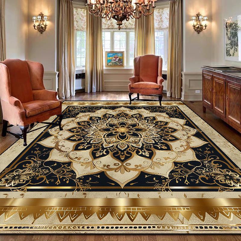 

Luxury Style Persian CARPET FOR LIVE ROOM Easy Clean Lobby Floor Mats Large Area Low Pile Absorbent Rugs Customizable Soft 60*90cm
