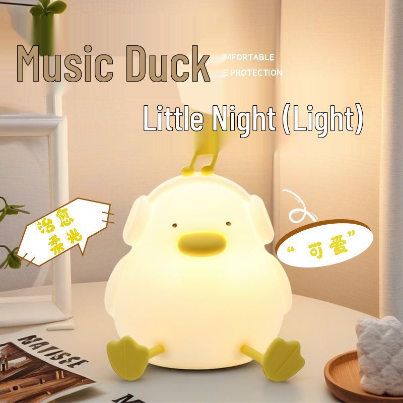 Rechargeable Cute Duck Silicone Night Light for Bedroom and Nursery