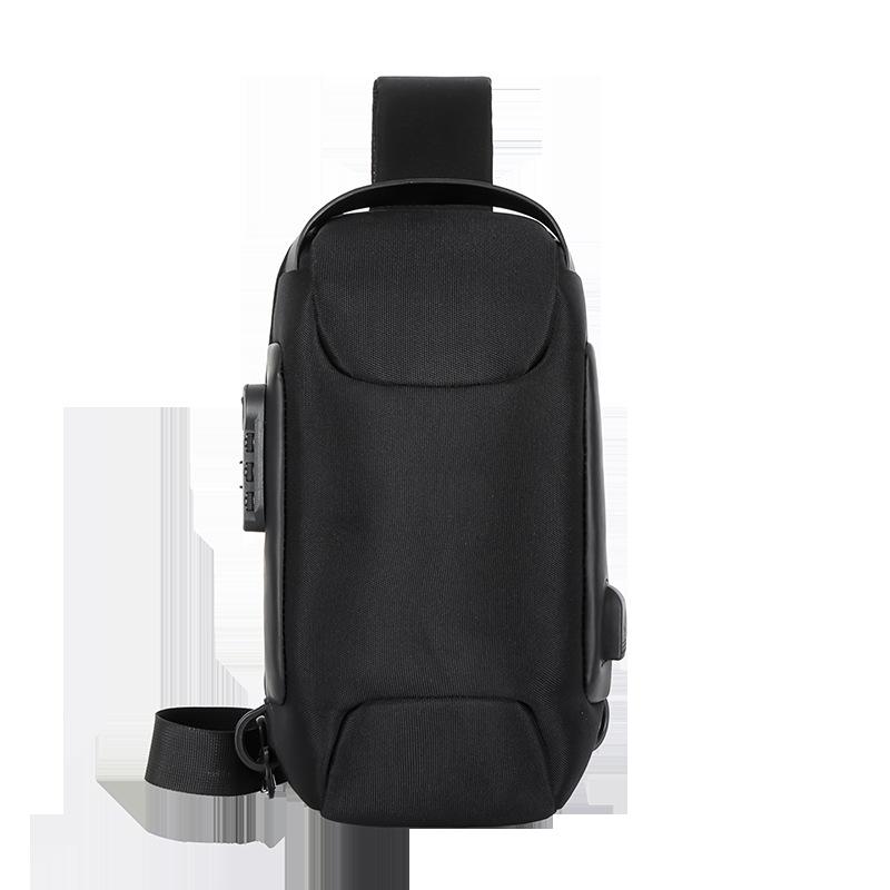 

Противоугонный кодовый замок Мужская нагрудная сумка Сумка через плечо Ткань Оксфорд Спортивная сумка через плечо Мужская сумка Сумка через плечо на одно плечо чёрный