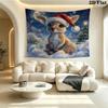 Christmas animals Wall tapestry, aesthetic printed fabric blanket, suitable for bedroom, living room, and home decor.