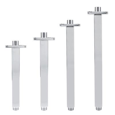 G1/2' 20/25/30/40cm Plated Stainless Steel Shower Arm Pipe Bathroom Ceiling Mounted Top Sprayer Shower Head Extension Rod