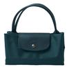 Longchamp Le Pliage Green Foldable Snap Closure Recycled Nylon Canvas Dumpling Tote Bag Medium Women Tote Bags Peacock-Blue 1623919P89