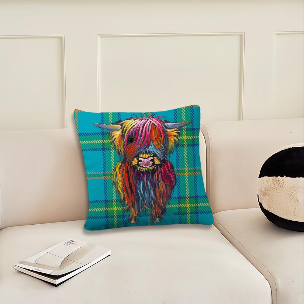 Funny Highland Cow cushion cover Pillow Cover Decoration Room Home Sofa living Office Car Nordic Simplicity