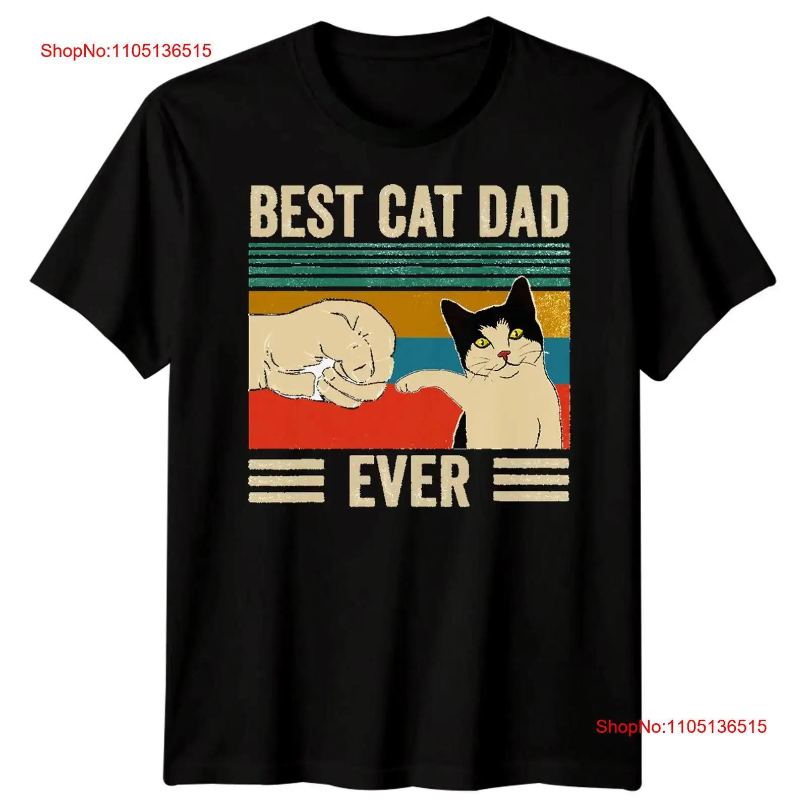 

Men Best Cat Dad Ever Funny Fathers Day T Shirt Daddy Papa Life FD vintage Washed Versatile fashion Unisex homme Breathable 5XL різнокольоровий