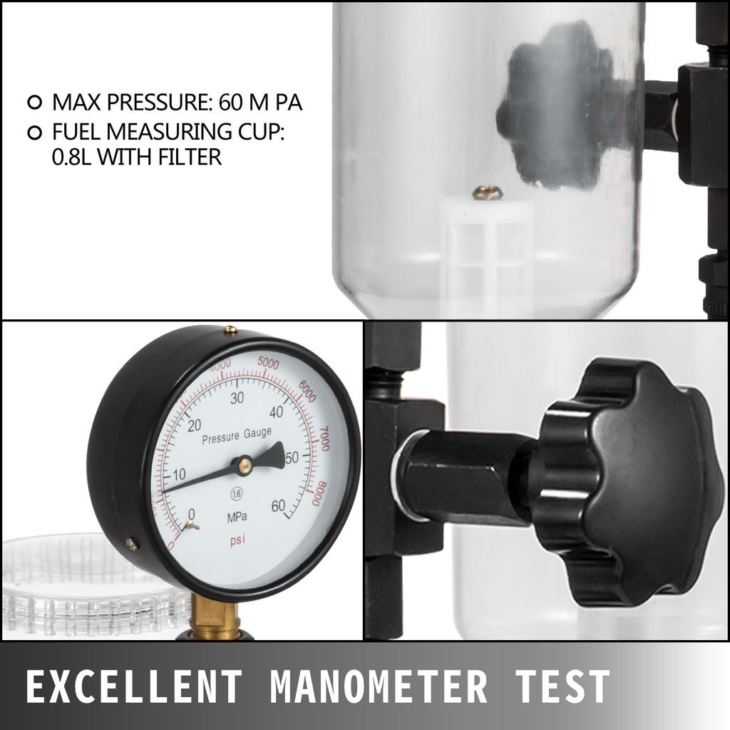6000PSI Diesel Fuel Injector Tester Dual Scale Gauge Engine Fuel Test Tool Diesel Injector Nozzle Pop Pressure Tester