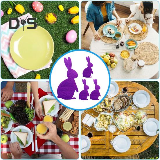 Besteckhalter in Osterhasenform, Filzhalter für Messer und Gabeln, Geschirrhalter, Utensilienhülle für Ostern, Party, Hochzeit, Geburtstag, Dekoration, 12 Stück