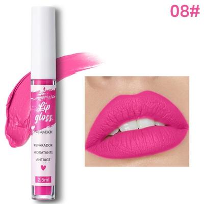 Paleta de labios Maquillaje Lápiz labial Antiadherente Taza Mate Líquido Impermeable Larga duración Terciopelo Brillo de labios Belleza Labios Cosméticos, 08, 8.08, 1 pieza