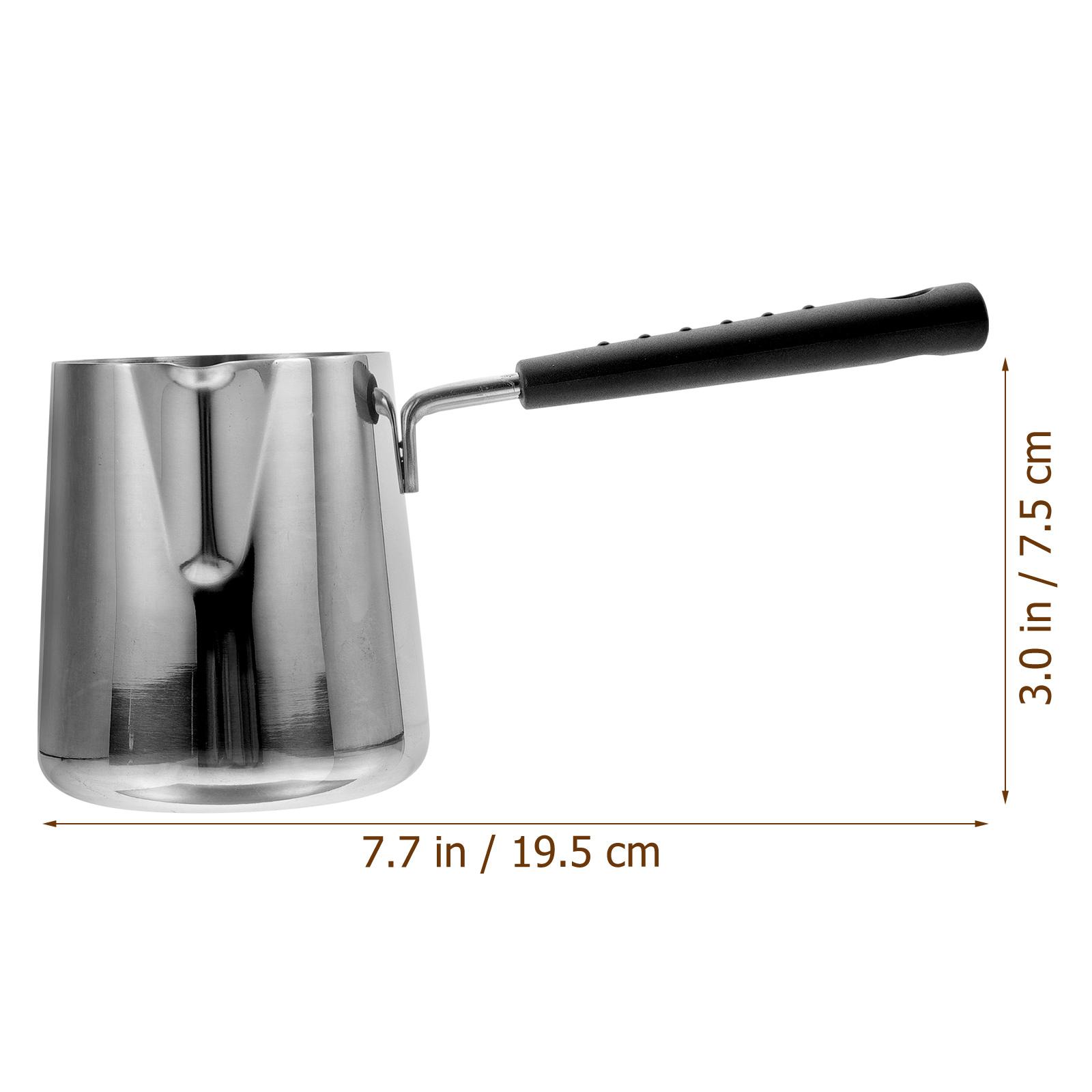 

Stainless Steel Small Sauce Pan with Ergonomic Handle Smooth Bottom for Rapid Even Heat on Gas Induction Oil Melting Kitchen