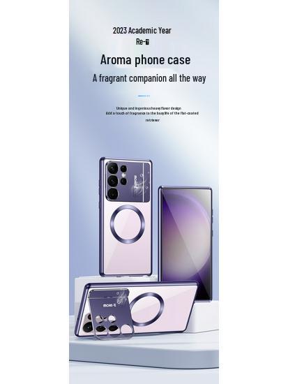 Samsung S25U Stand Phone Case: S23 Ultra & S24 Ultra Aluminum Alloy Aromatherapy Magnetic Case