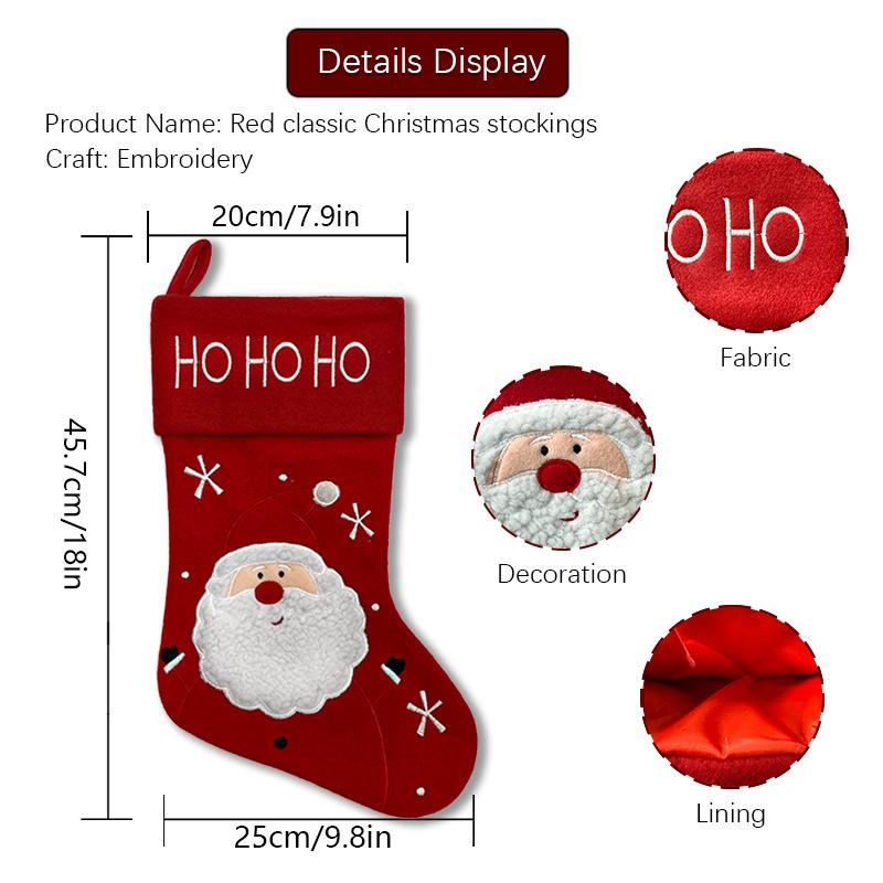 Christmas stockings Santa Claus snowman elk red cartoon Christmas gift stockings decorative candy bag