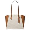 Taryn Logo Charm Tote Bag Women Tote Vanilla-White Acorn-Brown 30F4GTBT7B-VANILLA/ACRN