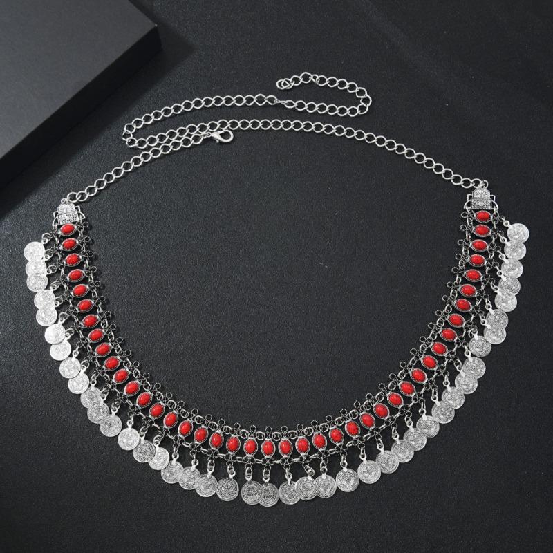 Vacation-style sexy body chain waist chain bohemian coin tassel waist chain 108