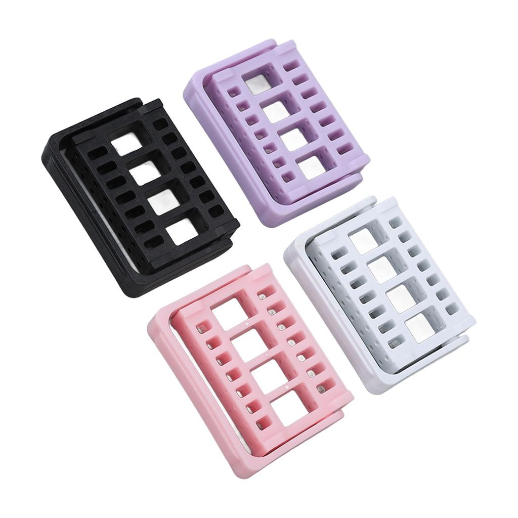 4pcs Nail Drill Bit Holder Stand Home Salon Dustproof Nail Drill Bit Display Organizer Storage Container Box