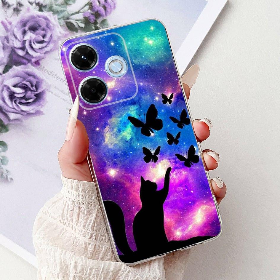 New For Xiaomi Redmi 13x 4G Case Cute Cartoon Panda Machine Flower TPU Soft Silicone Cover For Xiomi Redmi 13X Shockproof Bumper