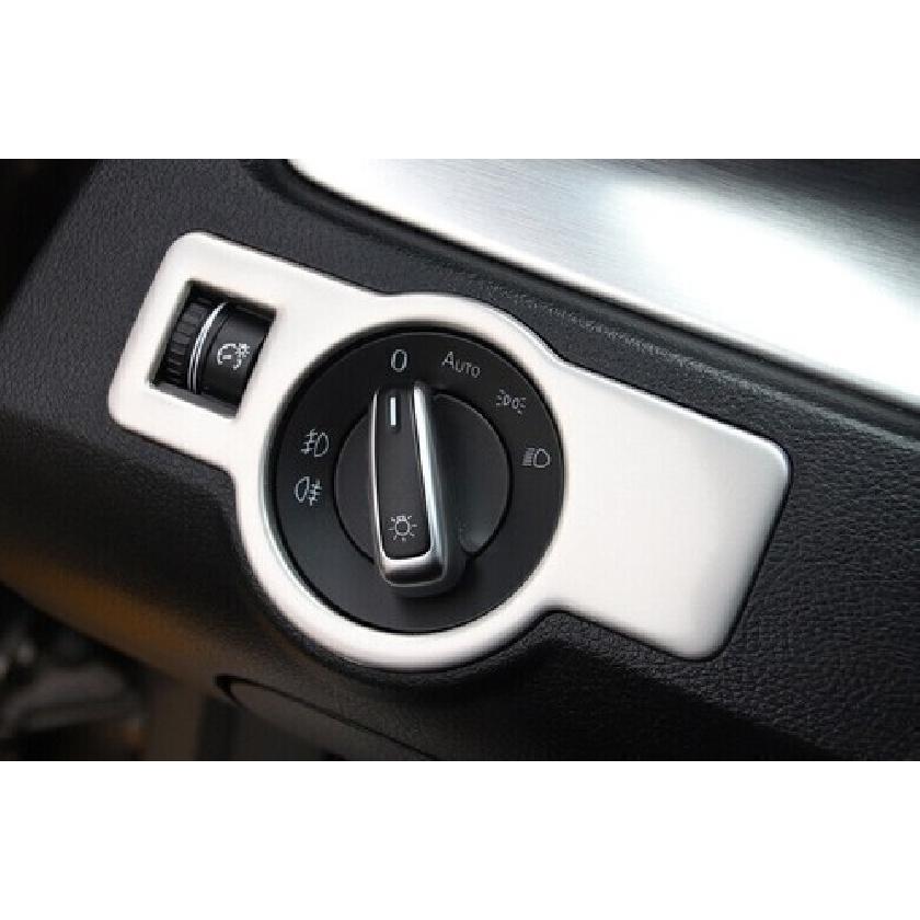 For VW CC 2009-2017 Silver Titanium Headlight Switch Control Frame Cover Trim
