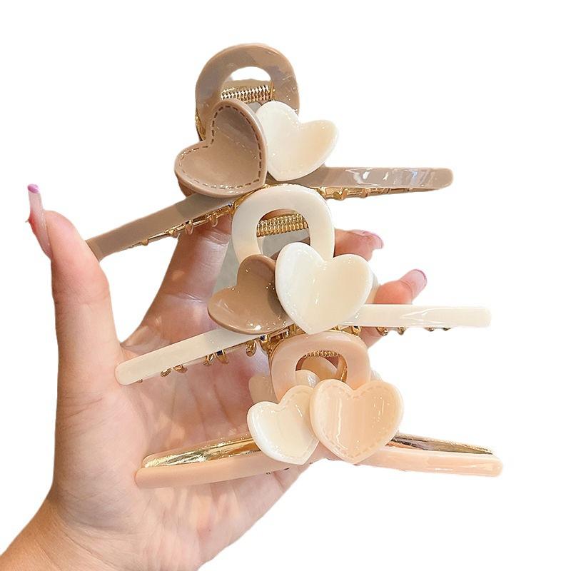Eleganter Liebesherz Acetat Essig Krallenclip: Trendige Haarnadel für Hochsteckfrisuren
