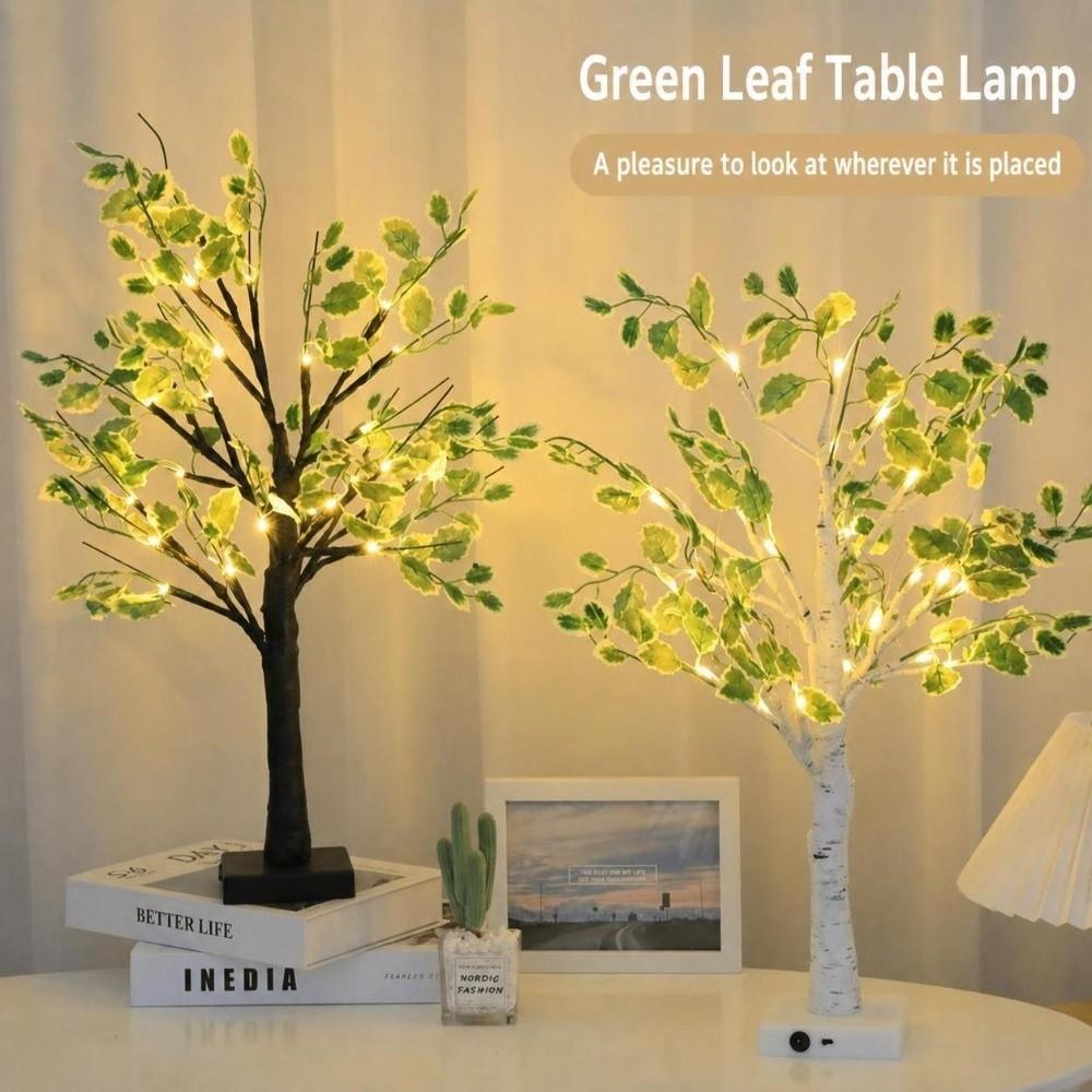 Simulation Green Leaves LED Tree Light Warm White Luminous Decoration Tree Festival Lighting
