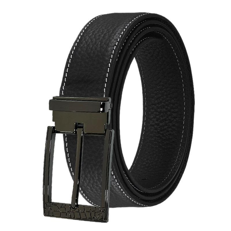 elt first layer lychee pattern pure cowhide belt high-end leisure business versatile pin buckle belt