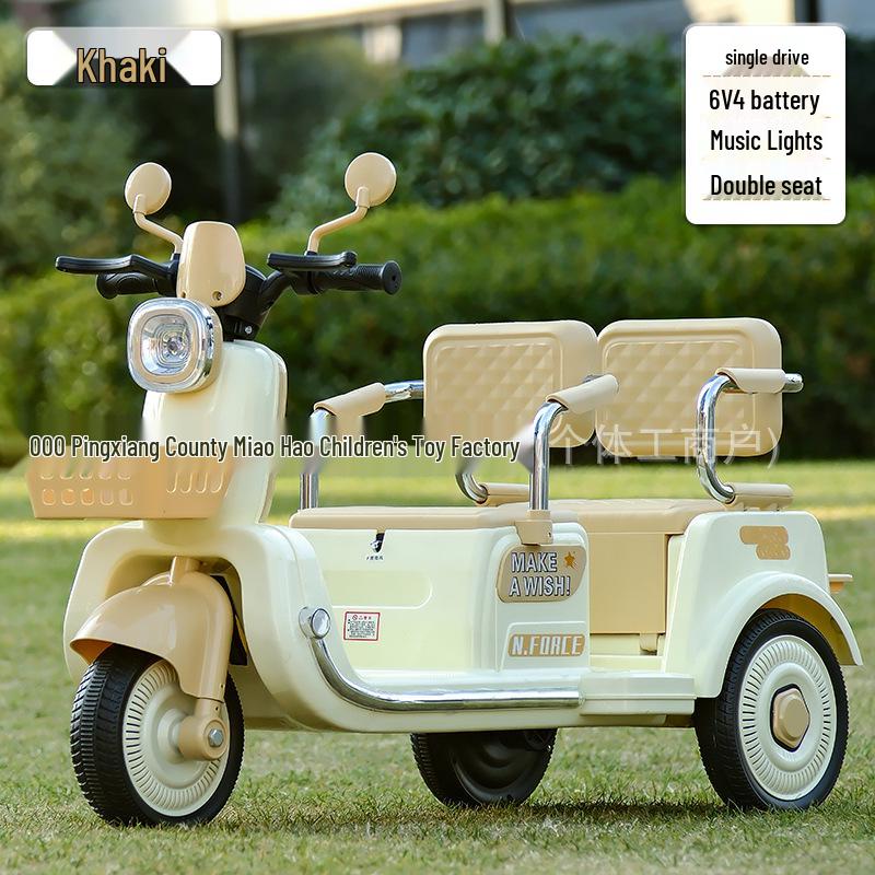 Double Electric Motorcycle for Kids - Battery-Powered Ride-On Toy