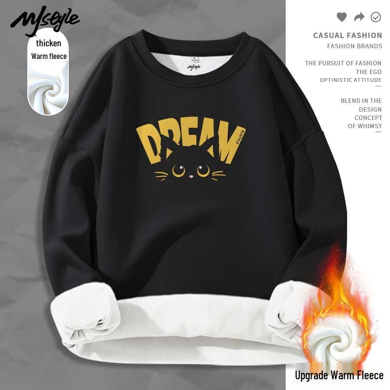 

MJ STYLE Women s Fleece Lined Round Neck Sweatshirt S