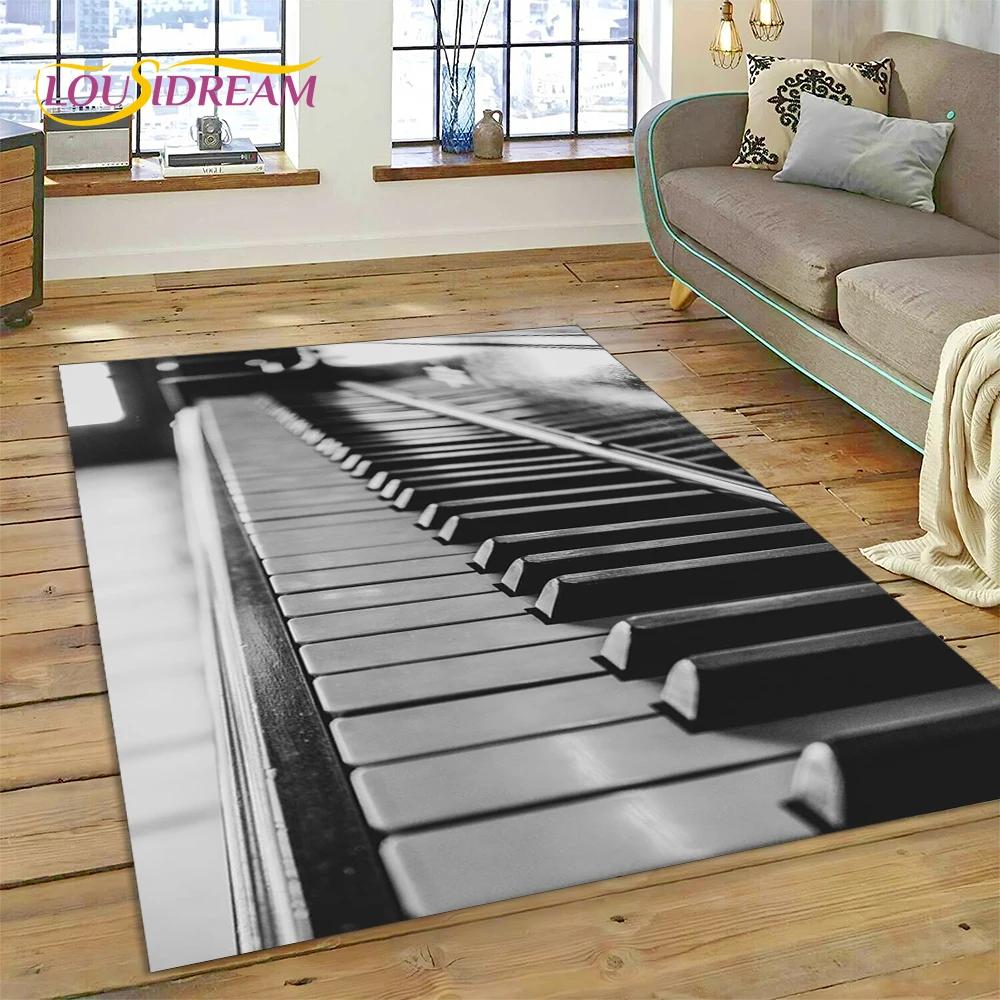 3D Dream Piano Key Music Instrument Cartoon Area Rug Duży, Dywan do Domu Salon Sofa Wycieraczka Dekoracja, Dziecięca Mata Antypoślizgowa Podłogowa