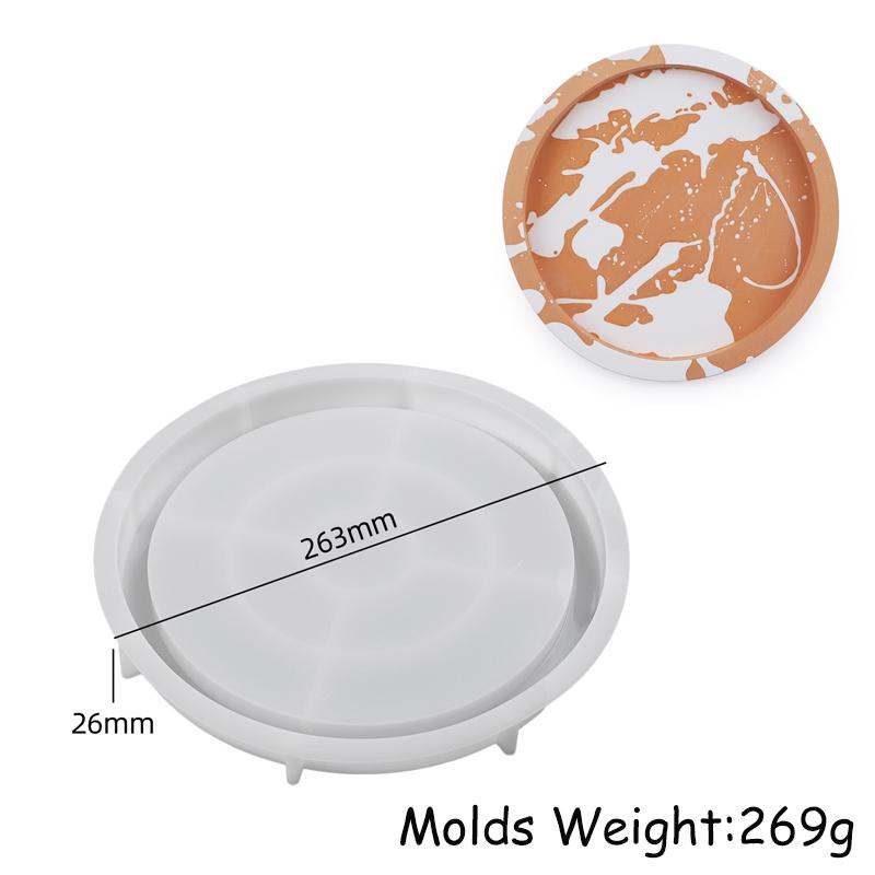 15-30cm Round Tray Concrete Silicone Mold Resin Dish Plate Making Molds DIY Jewelry Display Panel Plaster Storage Coaster Mould