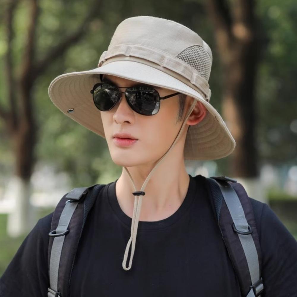 Anti-UV Bucket Hat Mesh Beach Hat New Fishing Cap  Gift
