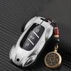 Metal Car Remote Key Cover Case Holder Shell Protector Chain Keyring Fob For MG New ZS EV MG4 MULAN eHS MG5 MGi5 MG6 EZS 2024