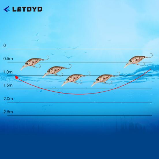 3.2g 5cm 3D Eyes Fishing Lure Simulated Shallow Diving  Slow Sink Artificial Hard Bait