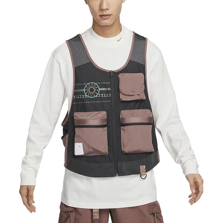 

Nike NAI-KE Series Sportswear Color Block Outdoor Casual Sports Vest With Front Pocket Men Vests Dark-Smoke-Grey HF0816-070 L