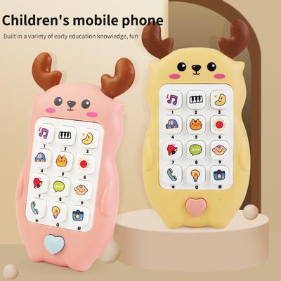Baby Phone Toys Music Sound Telephone Sleeping Toys with Teether Simulation Phone Infant Puzzle Early Educational Toy Kids Gifts