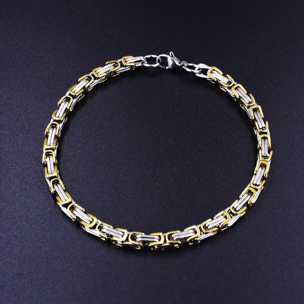 5-teiliges Set aus kubanischem Figaro-Armband aus Edelstahl – lichtechtes, modisches Freizeitaccessoire aus Titanstahl