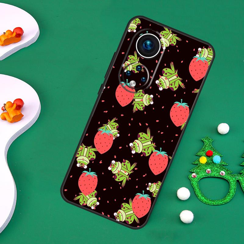 Cottagecore Fruit Strawberry Frog Case For Honor 200 Pro X9c X9b X9a X8a X8b X7a X6a X8 X9 50 70 90 Magic 5 6 7 Lite Cover