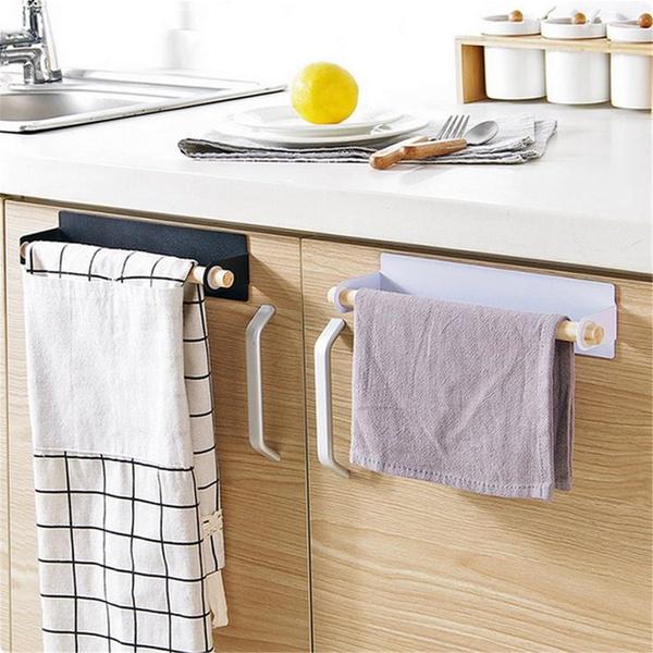 Kitchen Under Cabinet Paper Roll Rack Self-adhesive Towel Holder Storage Rack E