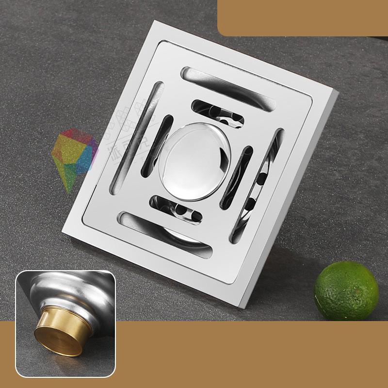 1PC 10X10CM Stainless Steel Thick Floor Drain Anti-odor Washing Machine Floor Drain Bathroom Double Use