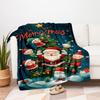 "Merry Christmas Elf & Santa Claus Decorations"Blanket Flannel Throw Blanket for Sofa, Bed, Travel, Camping, Office
