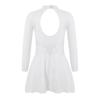Pailletten Figur Eislaufen Roller Skating Tanz Kostüm Frauen Tüll Gymnastic Trikot Lange Ärmel Mesh Splice Ballett Dancewear