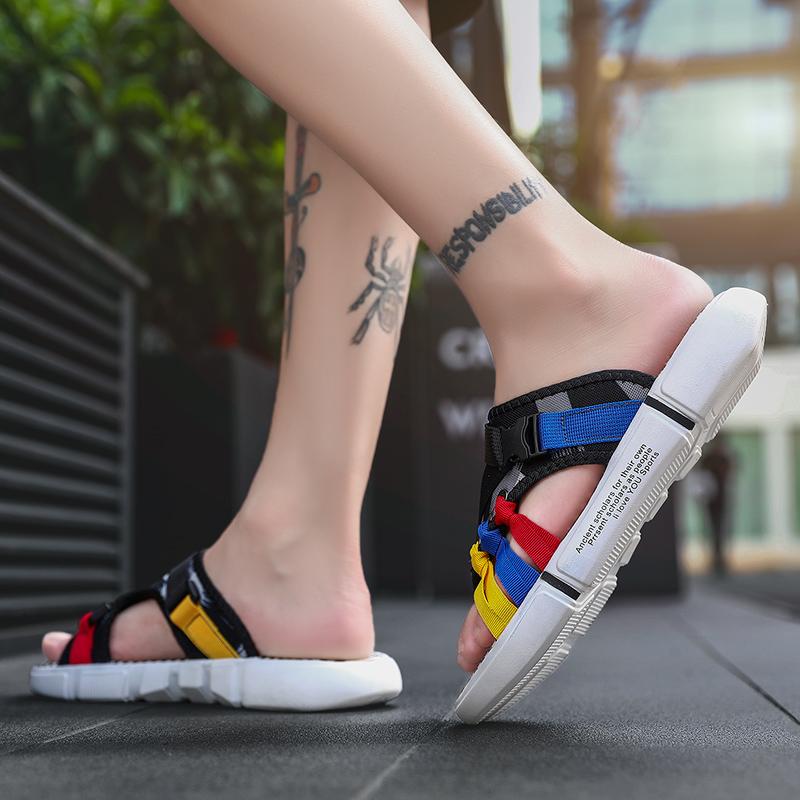 2025 Handmade Breathable Beach Sandals Men's Braided Colour Outdoor Slippers Anti-Slip Sole Summer Casual Shoes Euro 38-45