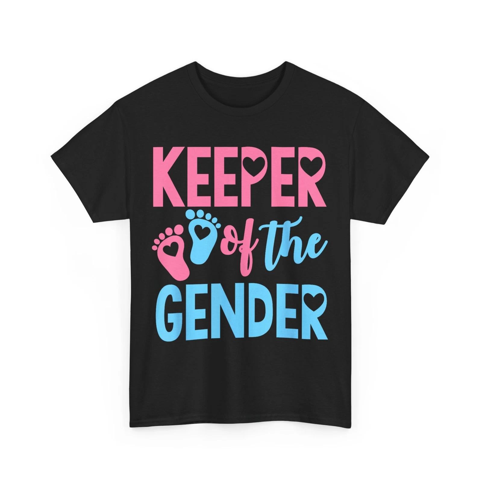 Keeper of the Gender T shirt, Gender Reveal Baby Announcement Cute Shirt L