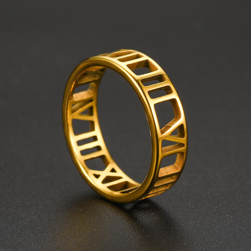 

1Pc Simple Titanium Steel Ring with A Sense of Design and Elegance 11 золотой