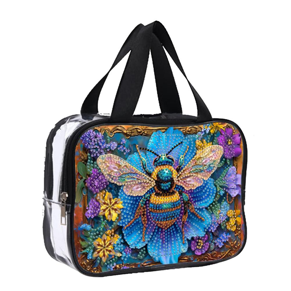 DIY Diamond Art Crystal Rhinestone Cosmetic Bag Large Capacity Diamond Dot Diamond Storage Pack for Cash Carry Daily Use Travel