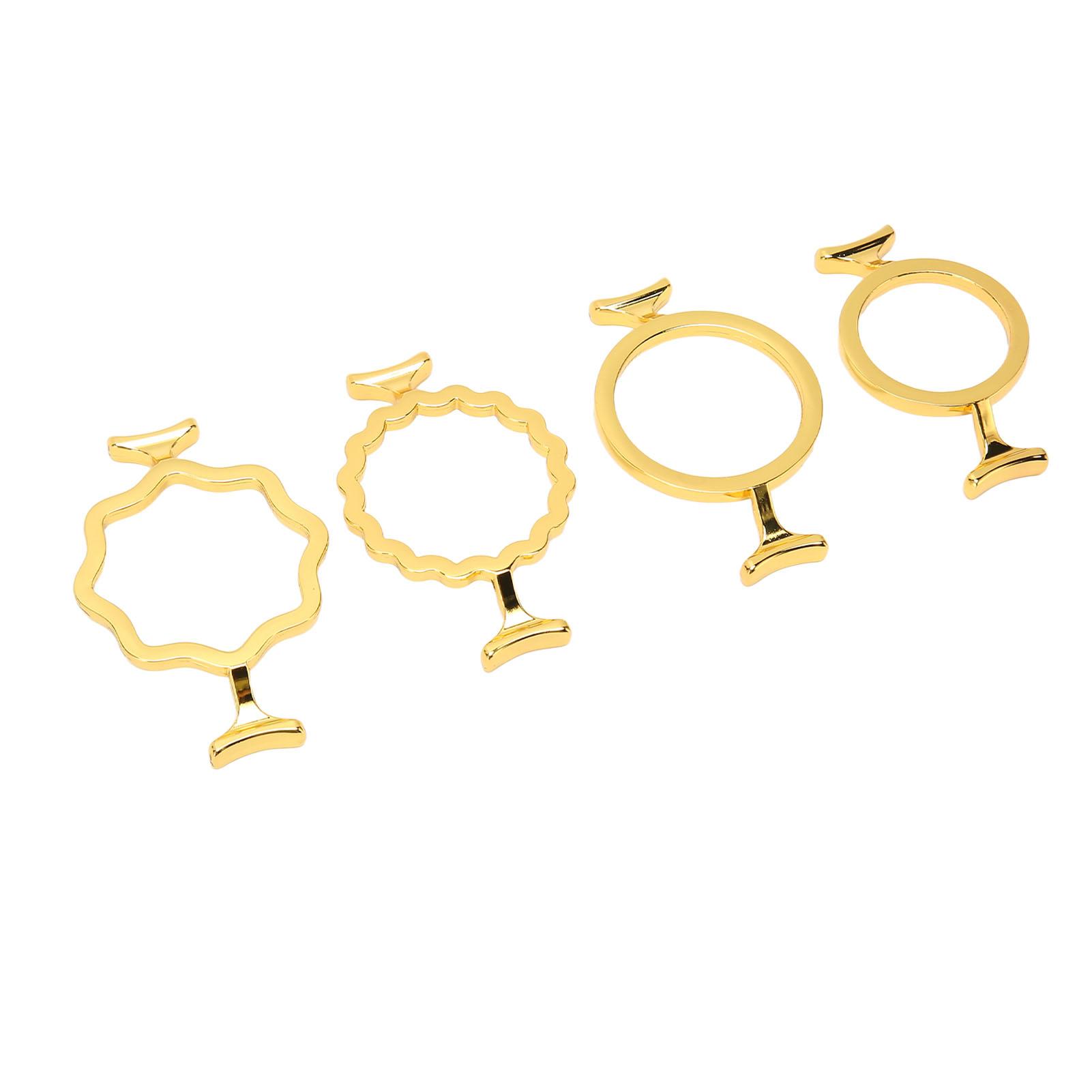 

4Pcs Wax Seal Molds Gold Color Zinc Alloy Assorted Style Sturdy Durable Wax Seal Stamp Rings for 0.98in 1.18in Stamp