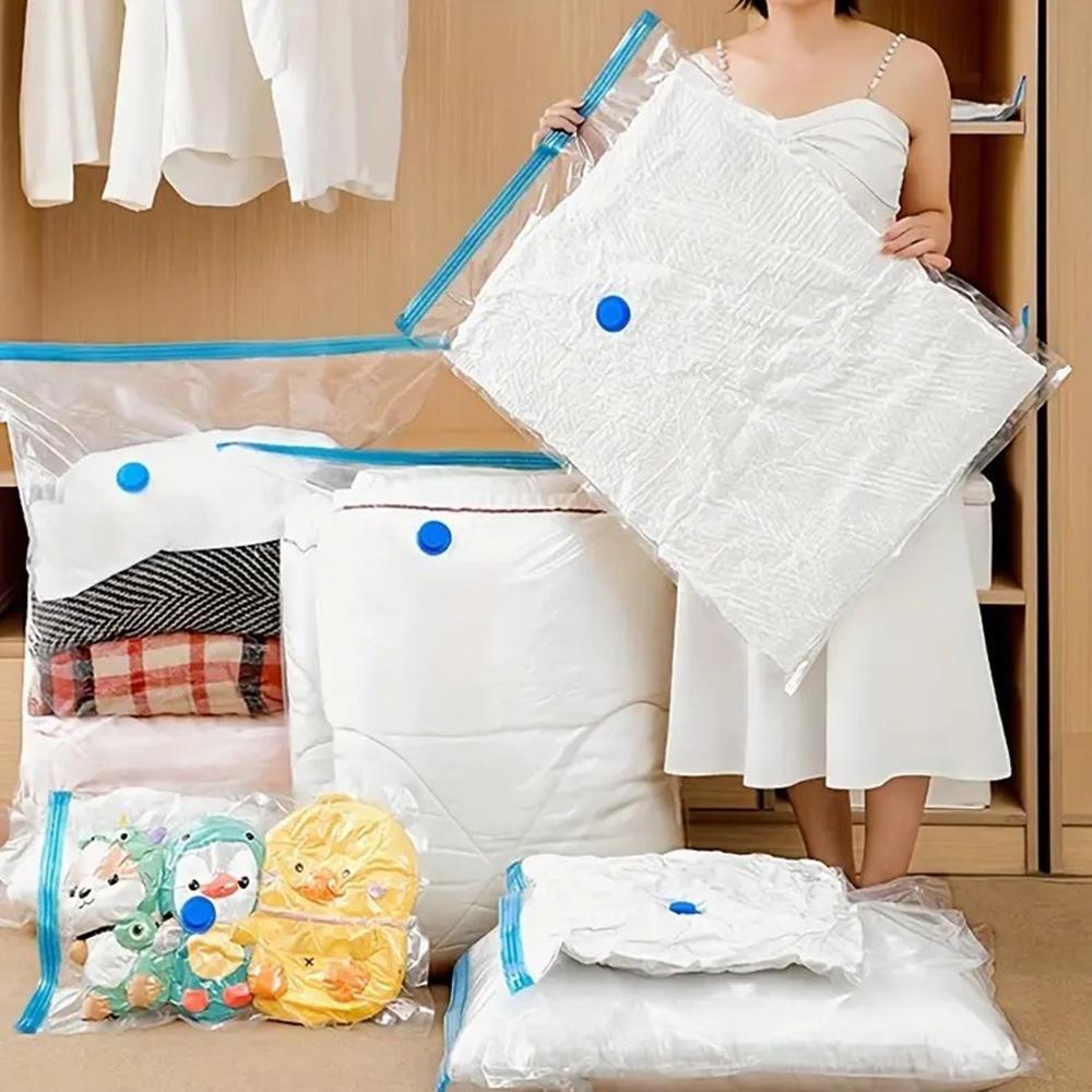 Thickened Compression Vacuum Bag for Household Clothing Quilts Air-Extracting Organizer Bag for Storage Space Saving hand pump i