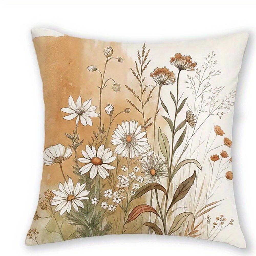 Floral-Printed Pillowcases: Embrace Nature's Beauty In Your Home Sofa Cushion Cover Home Room Decoration 2D Flat Printing