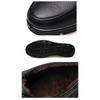 Winter Genuine Leather Shoes Men Business Brogues Warm Plush Cow Leather Male Footwear