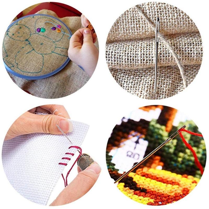 17Pcs Sewing Knitting Needle Set 8 Bent Tip Tapestry Needle, 6 Large Eye Yarn Needle, 3 Wool Needle for Hand Knitting