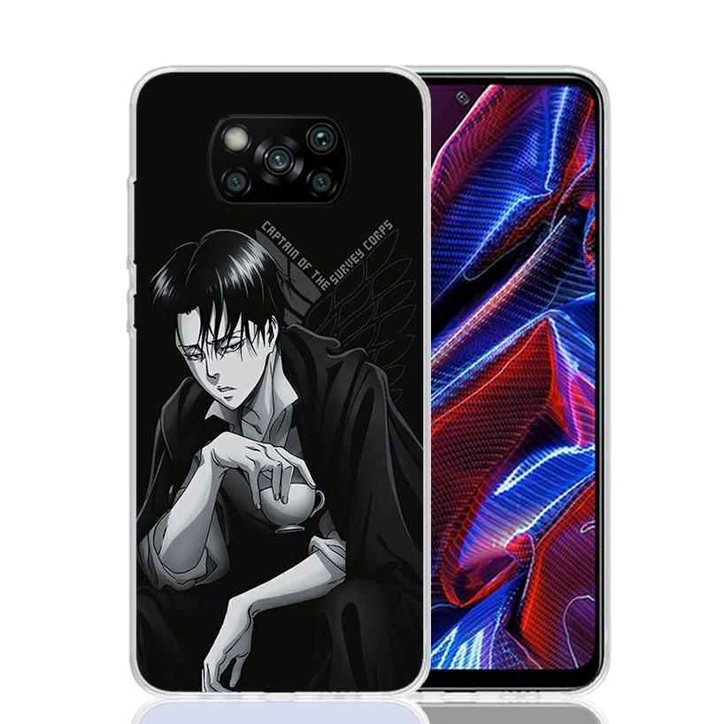 Attack Levi Case Phone Cover for Xiaomi Redmi Note 10 9 9S 8 8T 7 5 Pro Mi 12T 11T 10T 9T 12 11 Lite A3 A2 Trend Fundas Mi 11T 1