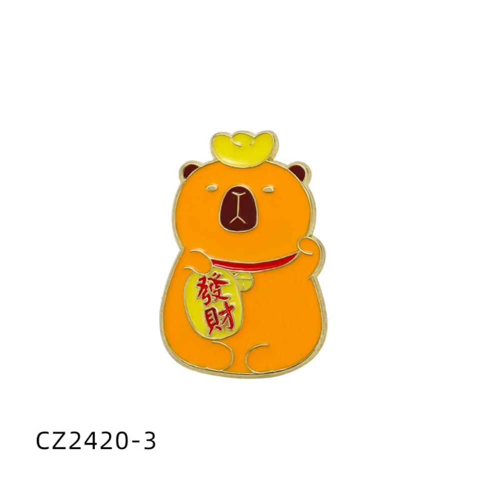 1pc Cute Cartoon Capybara Enamel Brooch Creative Unique Animal Design Funny Lapel Pin Badge Backpack Clothing Hat Accessories
