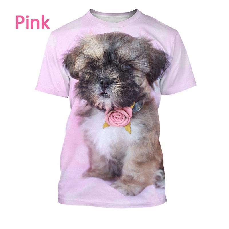 New 3D Boys Animal Dog Print Harajuku Style T-Shirt Summer Casual Short Sleeve Streetwear Loose Top