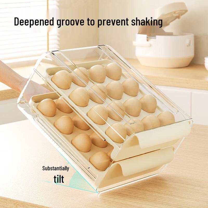 Household Refrigerator Double-Layer 32-Grid Egg Drawer